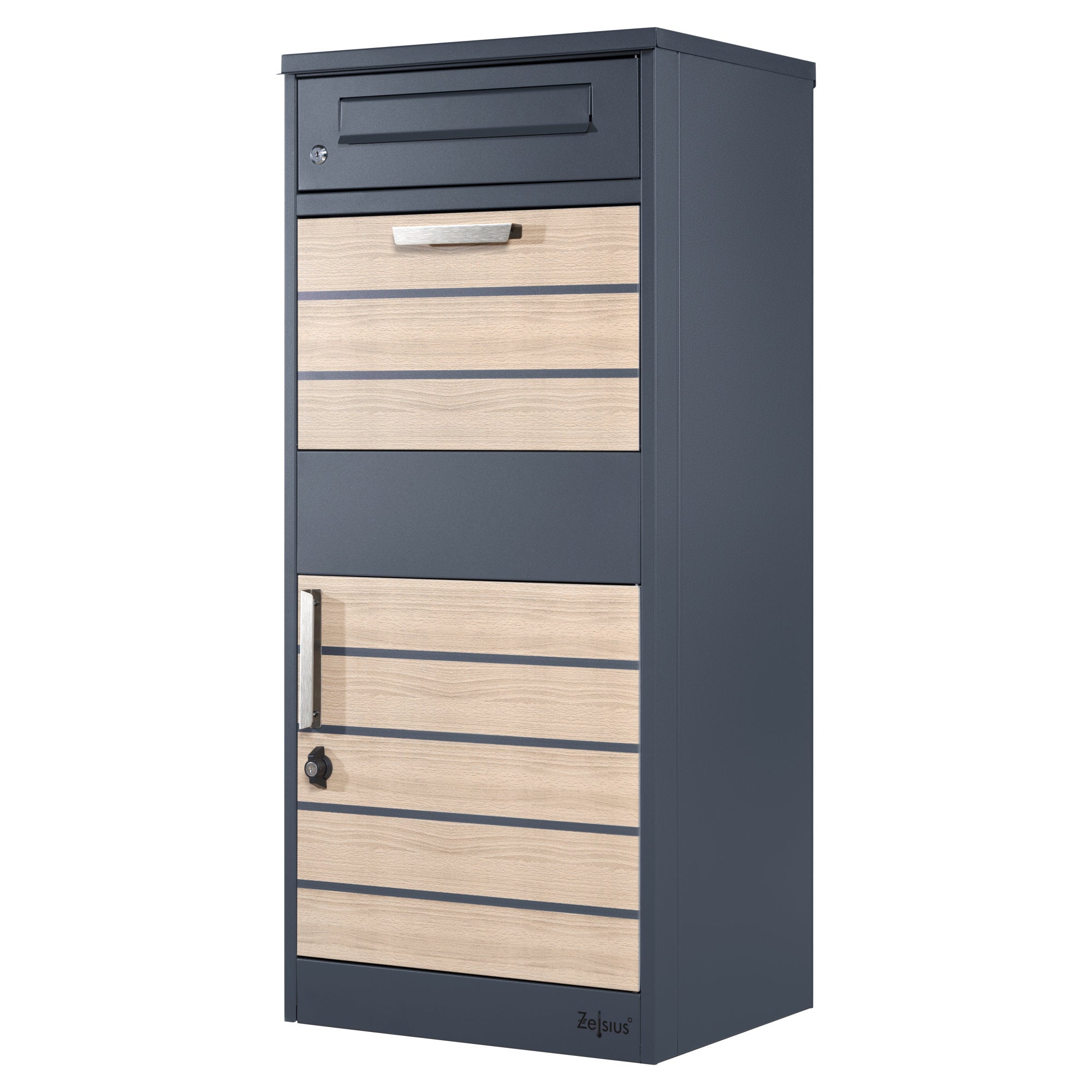 Parcel mailbox, powder-coated steel, RAL7016 anthracite