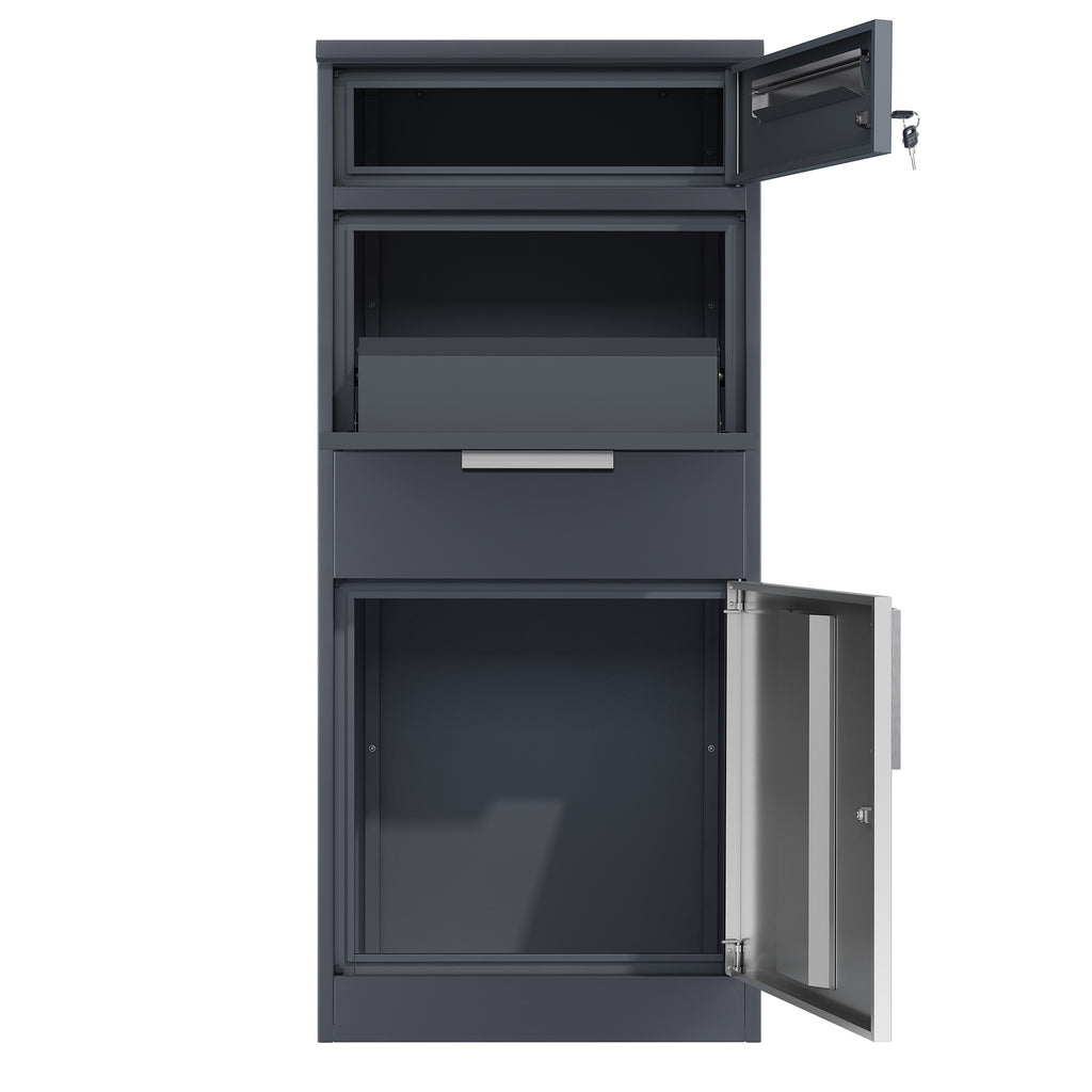 Boîte aux lettres pour colis, acier thermolaqué, anthracite RAL7016