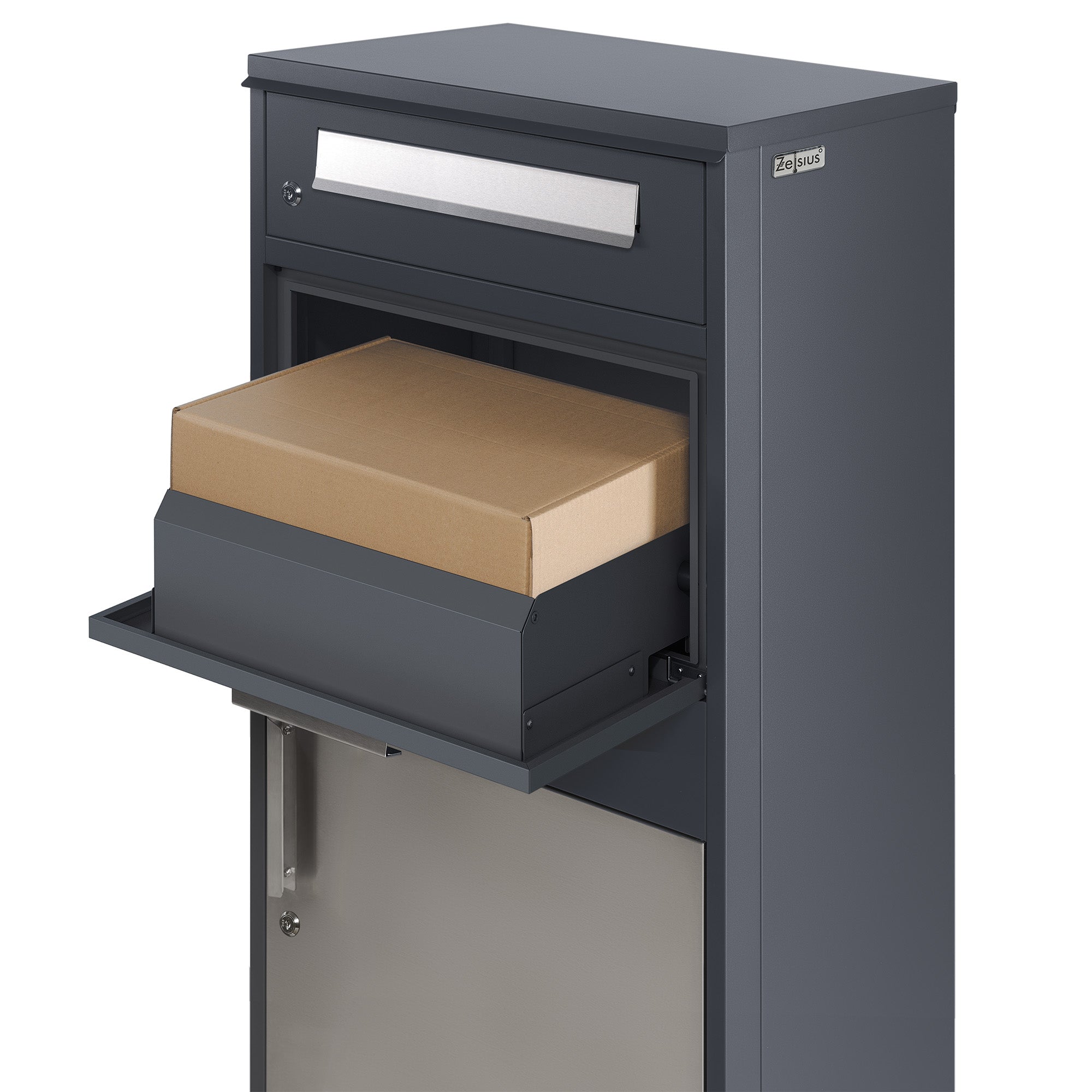 Boîte aux lettres pour colis, acier thermolaqué, anthracite RAL7016