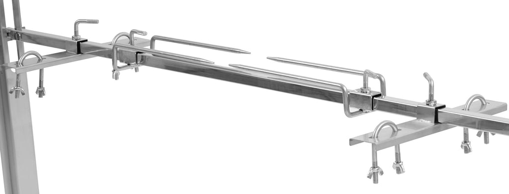 Suckling pig grill including motor, height adjustable