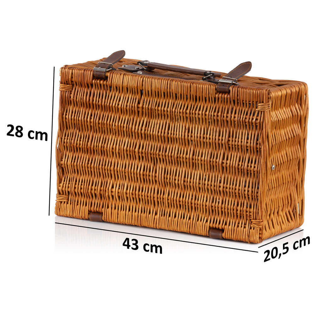 Panier de pique-nique comprenant un service de table de 29 pièces pour 4 personnes
