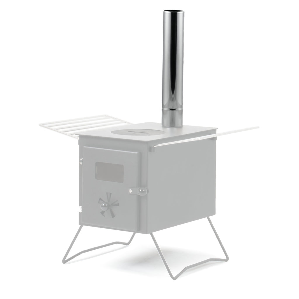 Stove pipe, Ø 6 cm, length 32.5 cm, stainless steel