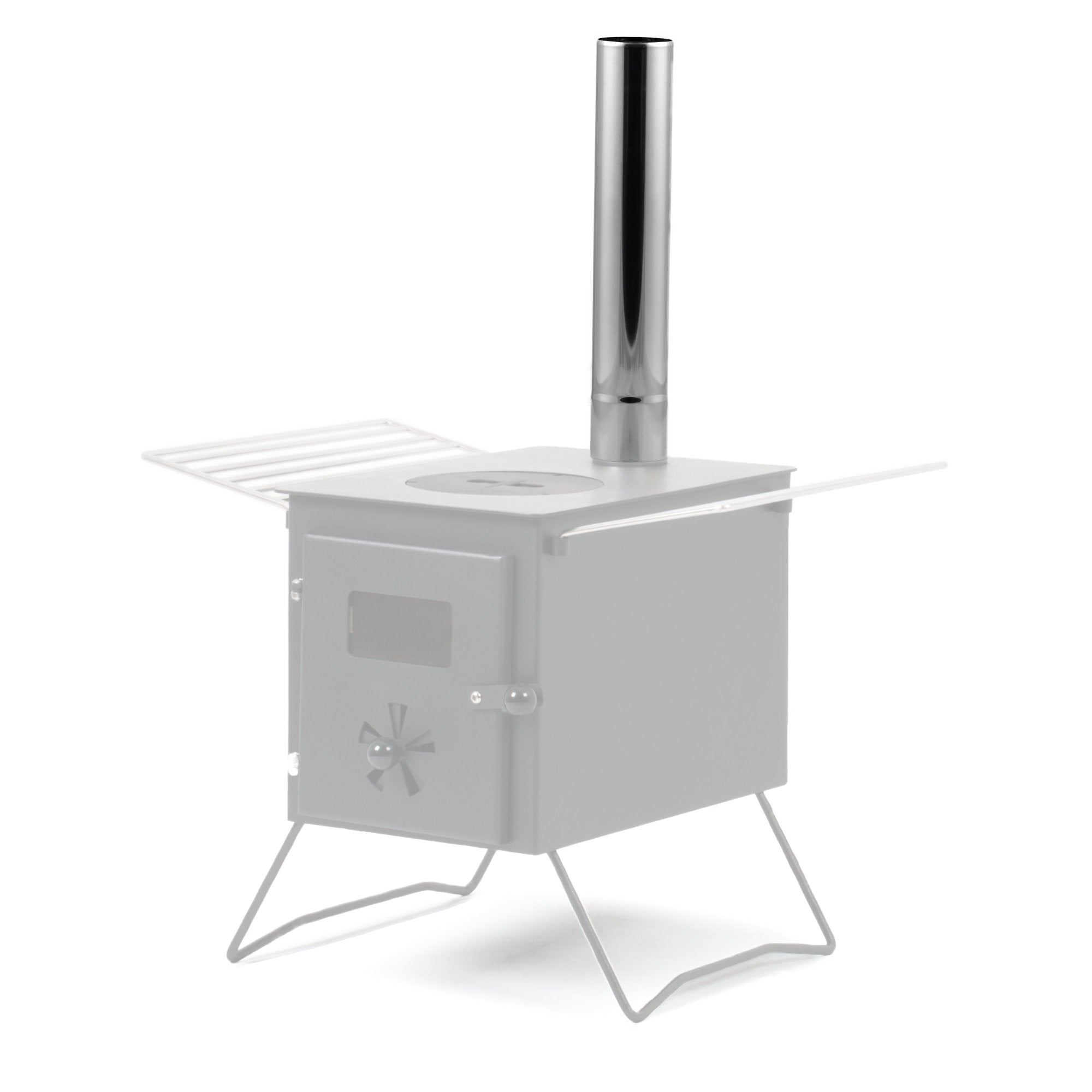 Stove pipe, Ø 6 cm, length 32.5 cm, stainless steel