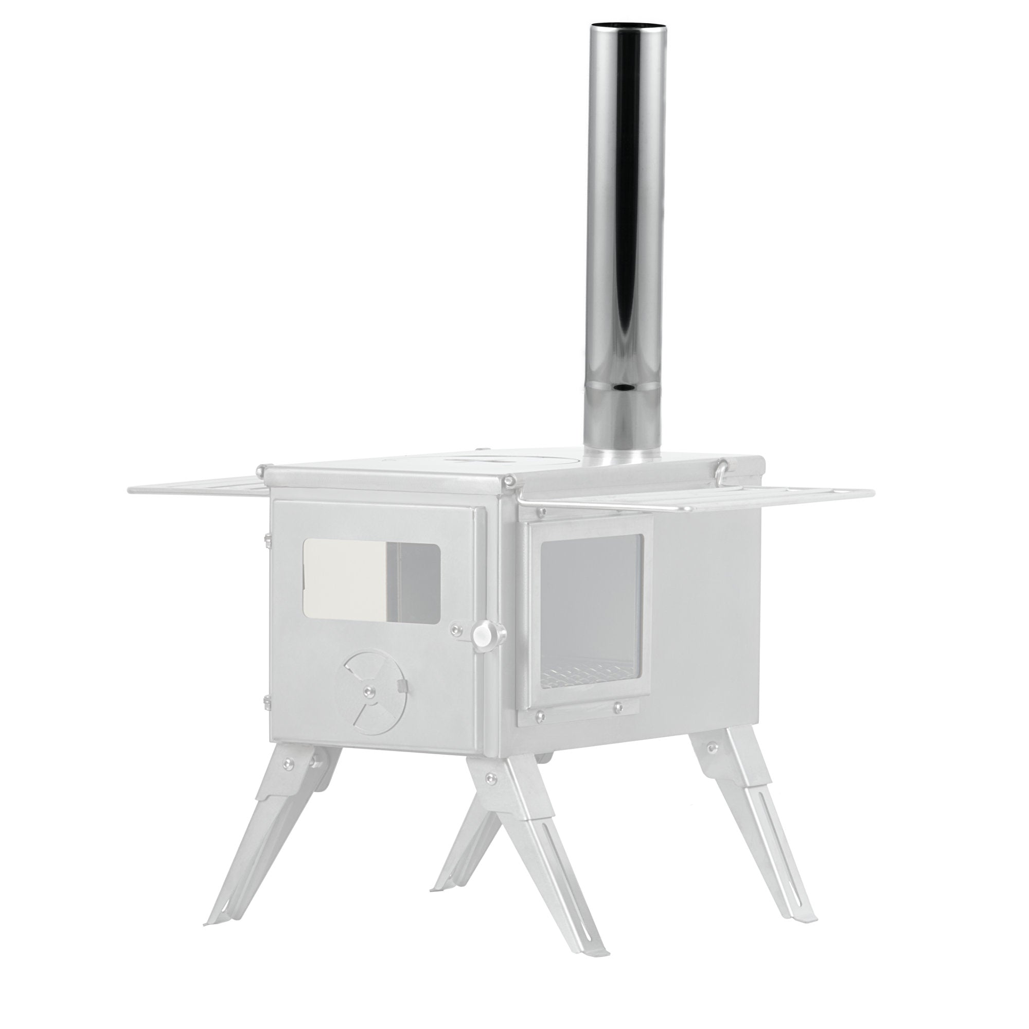 Stove pipe, Ø 6 cm, length 32.5 cm, stainless steel