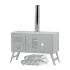Tuyau de poêle, Ø 6 cm, longueur 32,5 cm, acier inoxydable