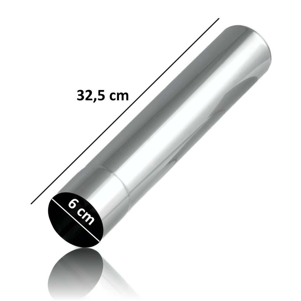 Stove pipe, Ø 6 cm, length 32.5 cm, stainless steel