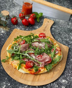 Pizza set, 3-piece, 38 x 30 cm pizza stone, including peel and knife