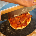 Pizza set, 3-piece, 38 x 30 cm pizza stone, including peel and knife