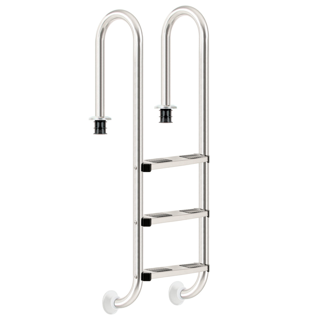 Pool ladder, 3 steps, stainless steel, 50.2 x 36.5 x 158 cm, including anti-slip surface