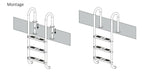 Échelle de piscine à 3 marches, en acier inoxydable, 50 x 26,5 x 132 cm, avec revêtement antidérapant.