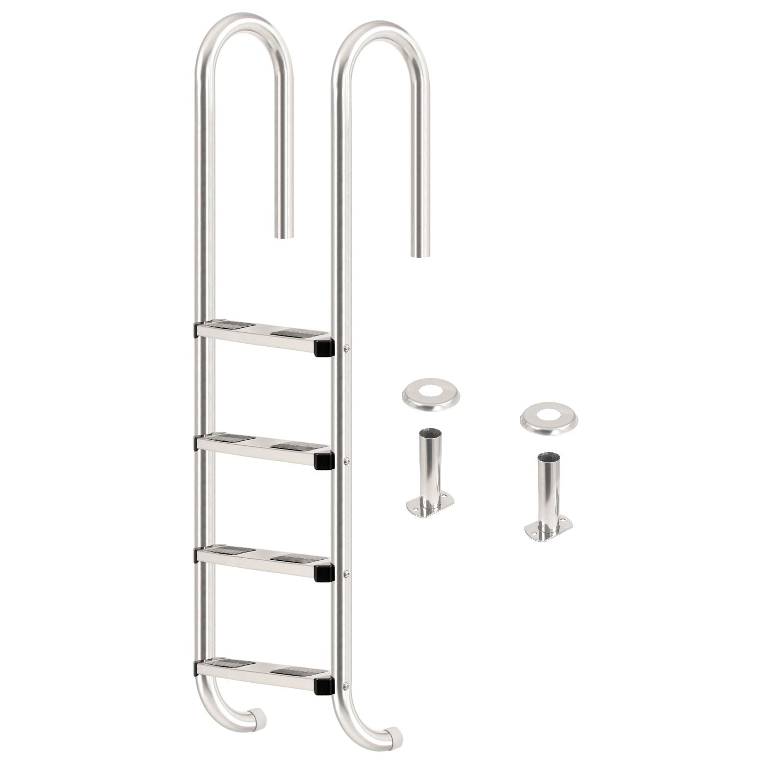 Poolleiter, 4 Stufen, Edelstahl, 50 x 26,5 x 157 cm, inkl. Rutschsicherung