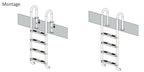 Échelle de piscine à 4 marches, en acier inoxydable, 50 x 26,5 x 157 cm, avec revêtement antidérapant.