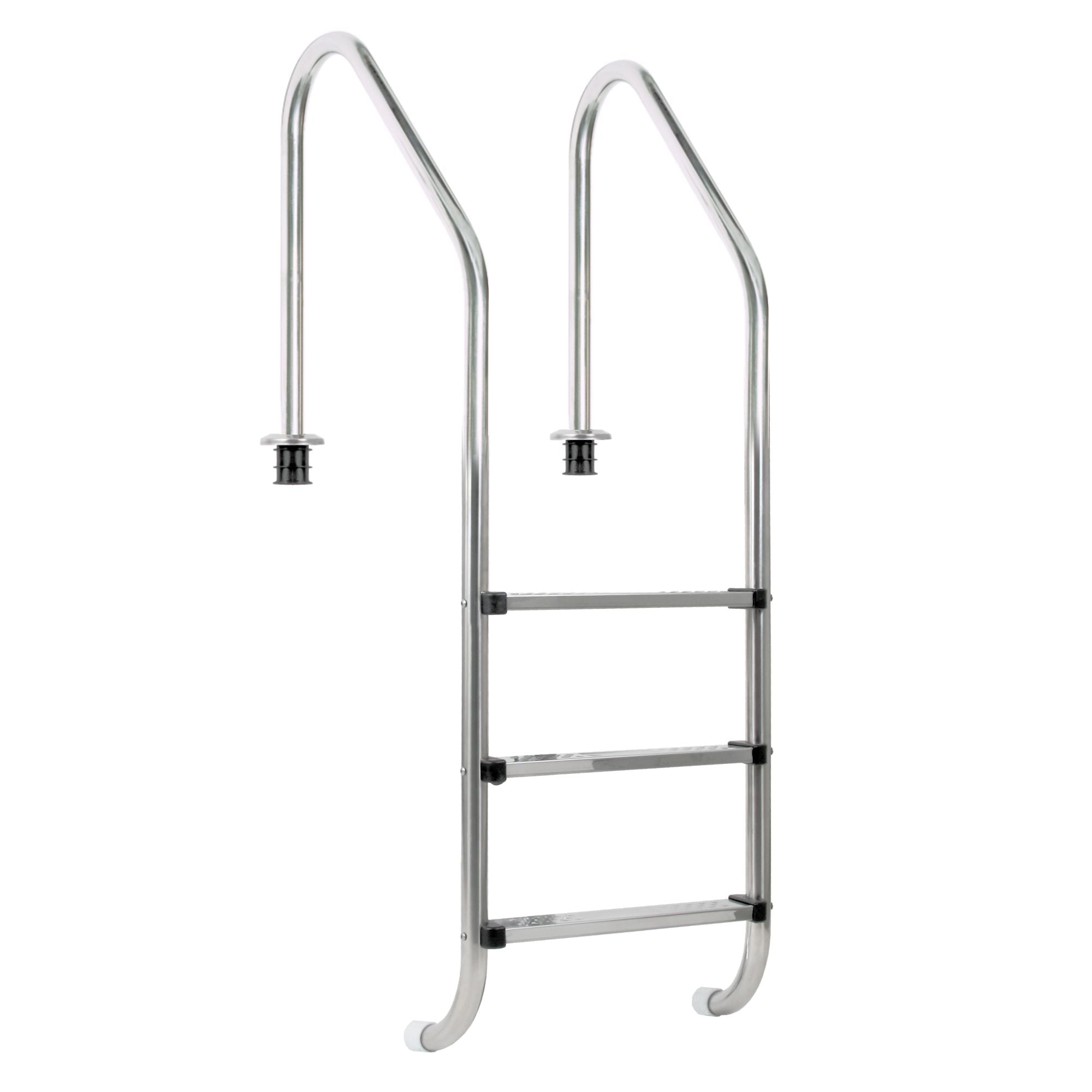 Échelle de piscine à 3 marches, en acier inoxydable, 50 x 62 x 157 cm, avec revêtement antidérapant.