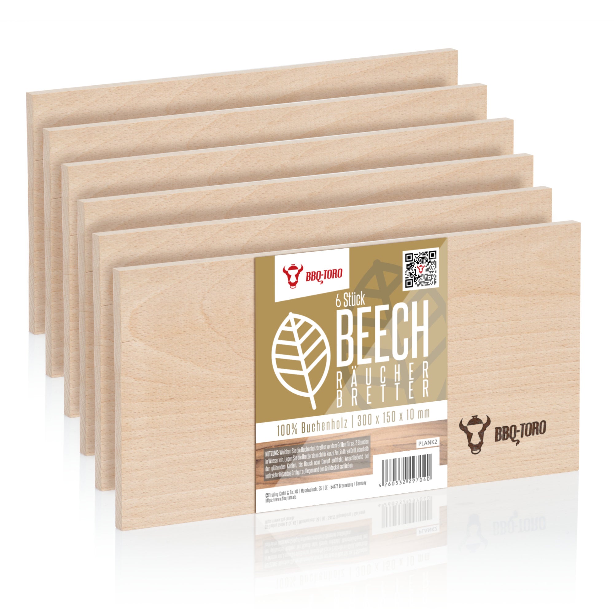 Planche à fumer, 30 x 15 x 1 cm, 100 % bois de hêtre