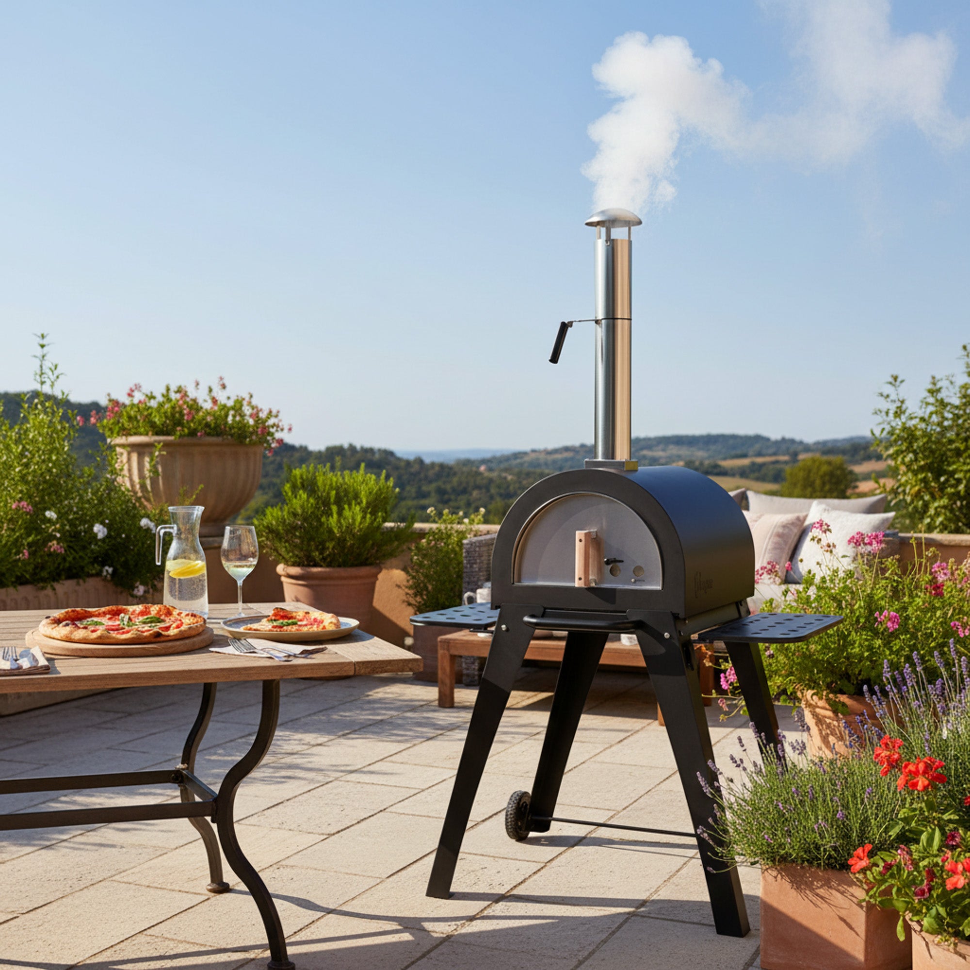 Four à pizza « Havai », comprenant des briques réfractaires