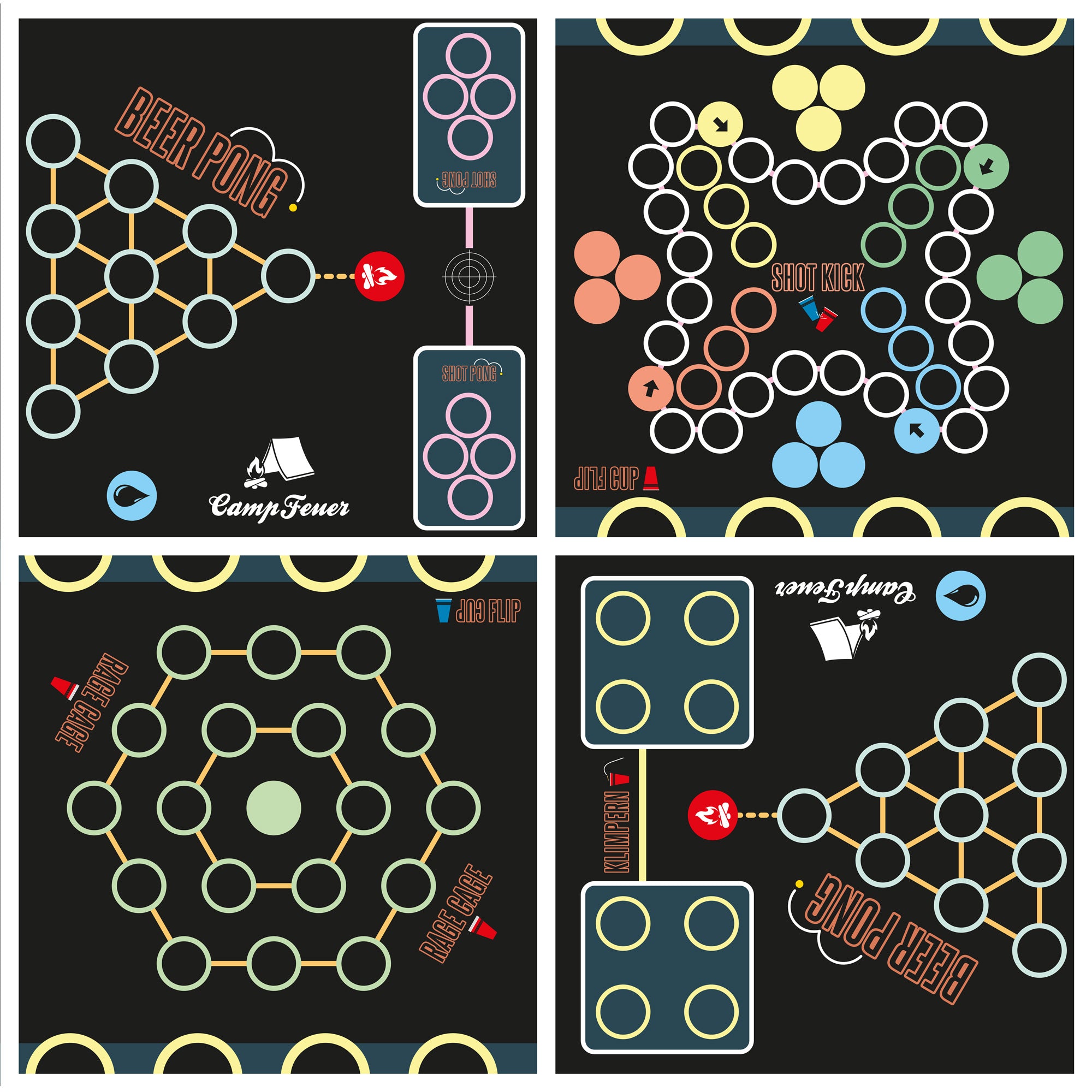 Table de beer pong, jeu multi-jeux 6 en 1, pliable