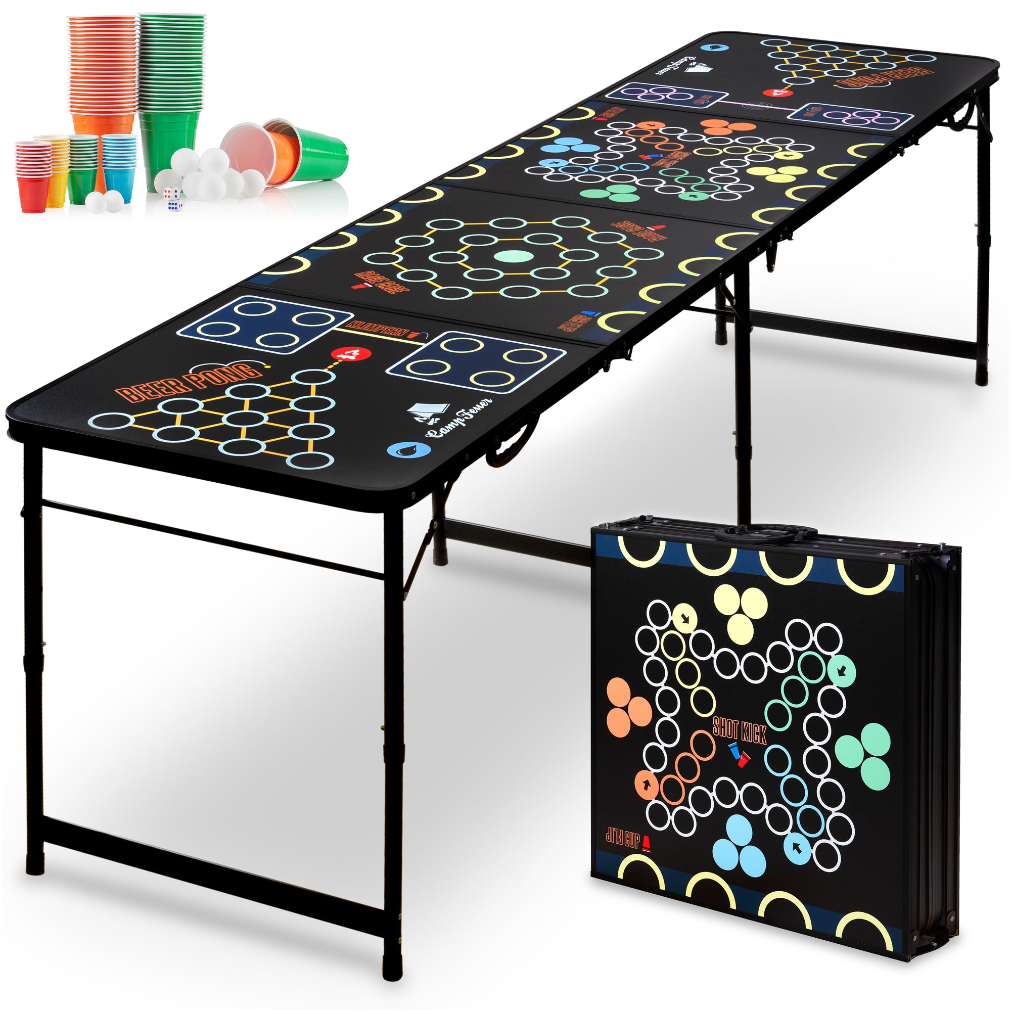 Table de beer pong, jeu multi-jeux 6 en 1, pliable