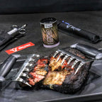 Pulled Pork Set, 5-piece, including meat marinade injector, thermometer and meat claws