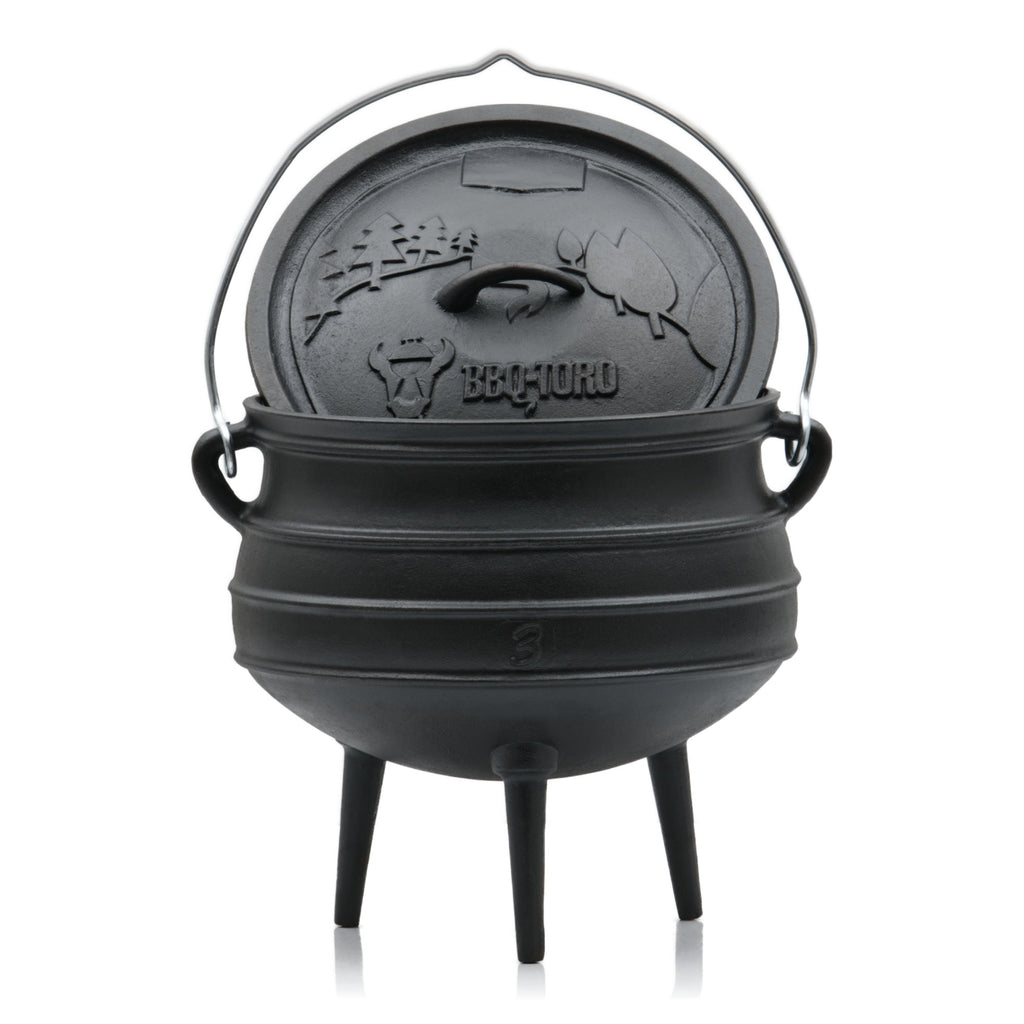 Potjie, 8 liters, South African cooking pot, cast iron