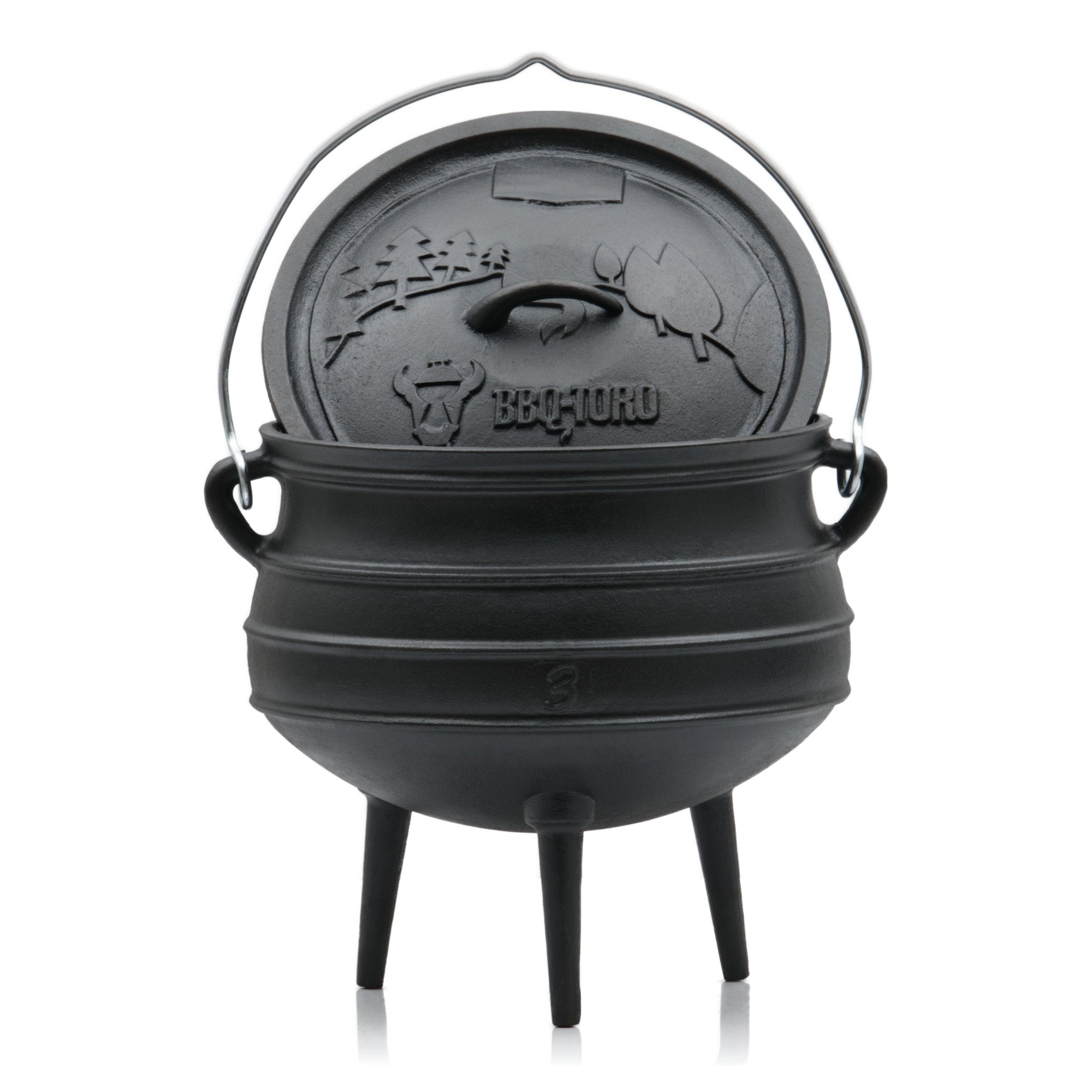 Potjie, 8 liters, South African cooking pot, cast iron
