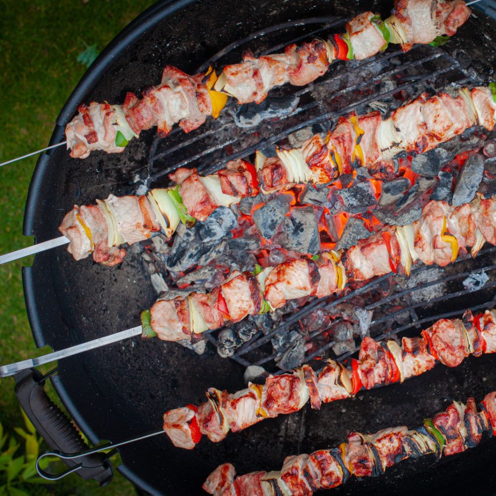 Grill skewer set, for Ø 57 cm kettle grill, 5 skewers with attachment