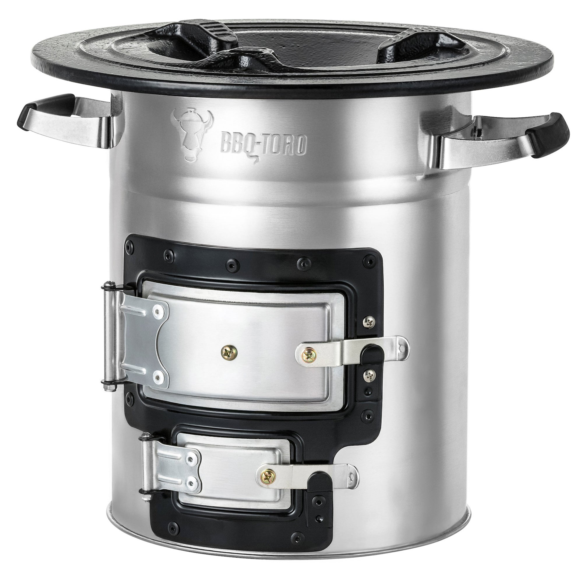 Réchaud à fusée « RAKETE #2 », en acier inoxydable, pour cocotte en fonte.