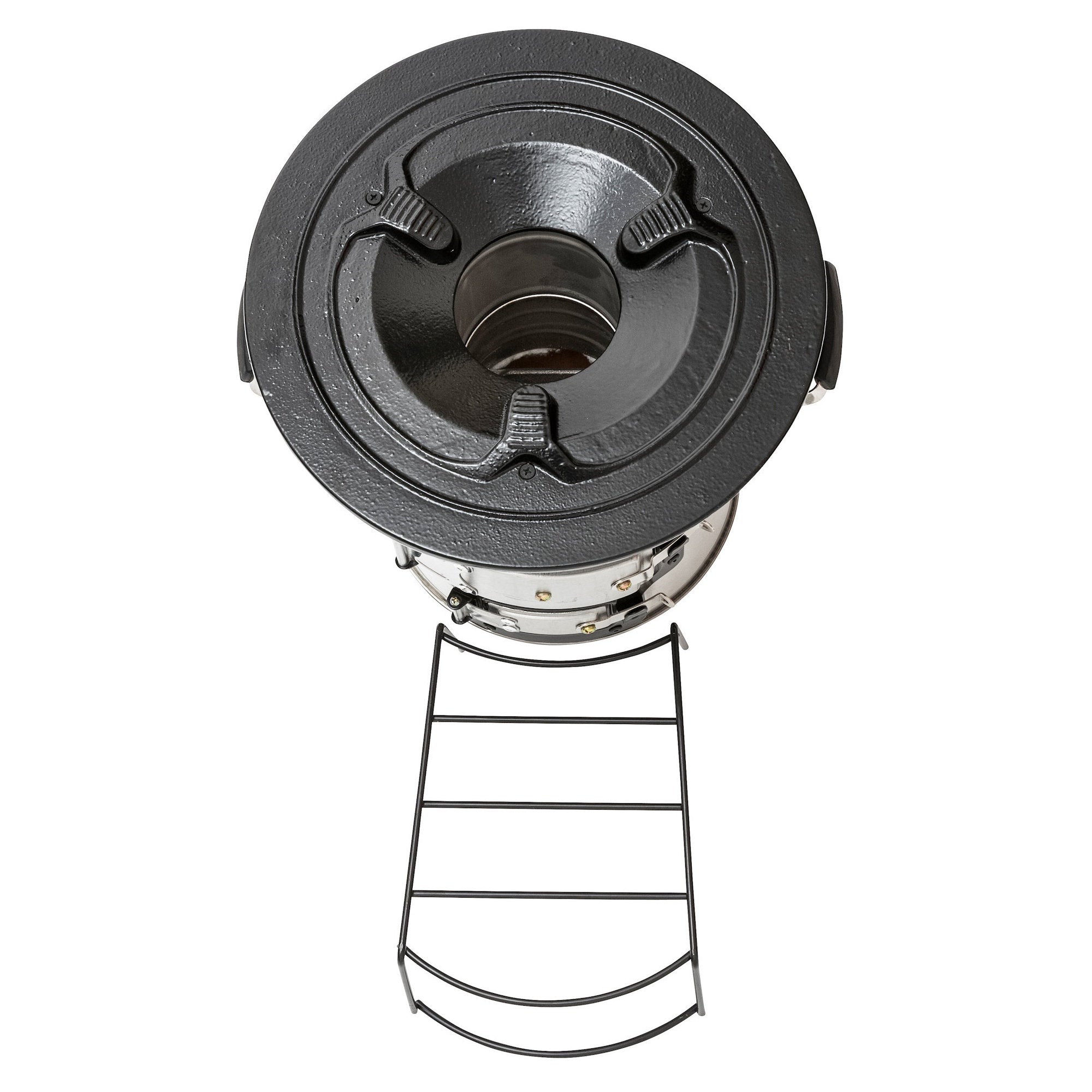 Réchaud à fusée « RAKETE #2 », en acier inoxydable, pour cocotte en fonte.