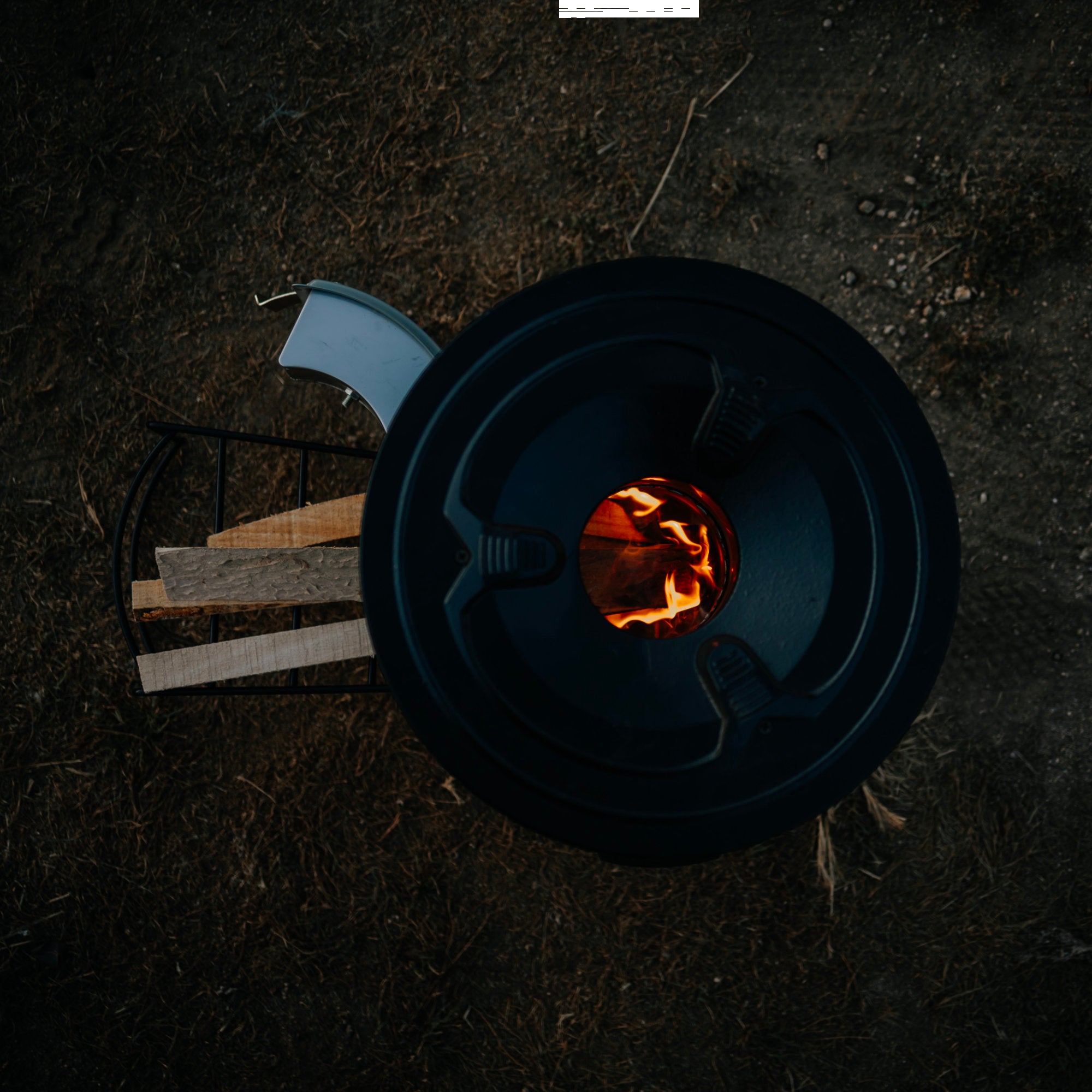 Réchaud à fusée « RAKETE #2 », en acier inoxydable, pour cocotte en fonte.