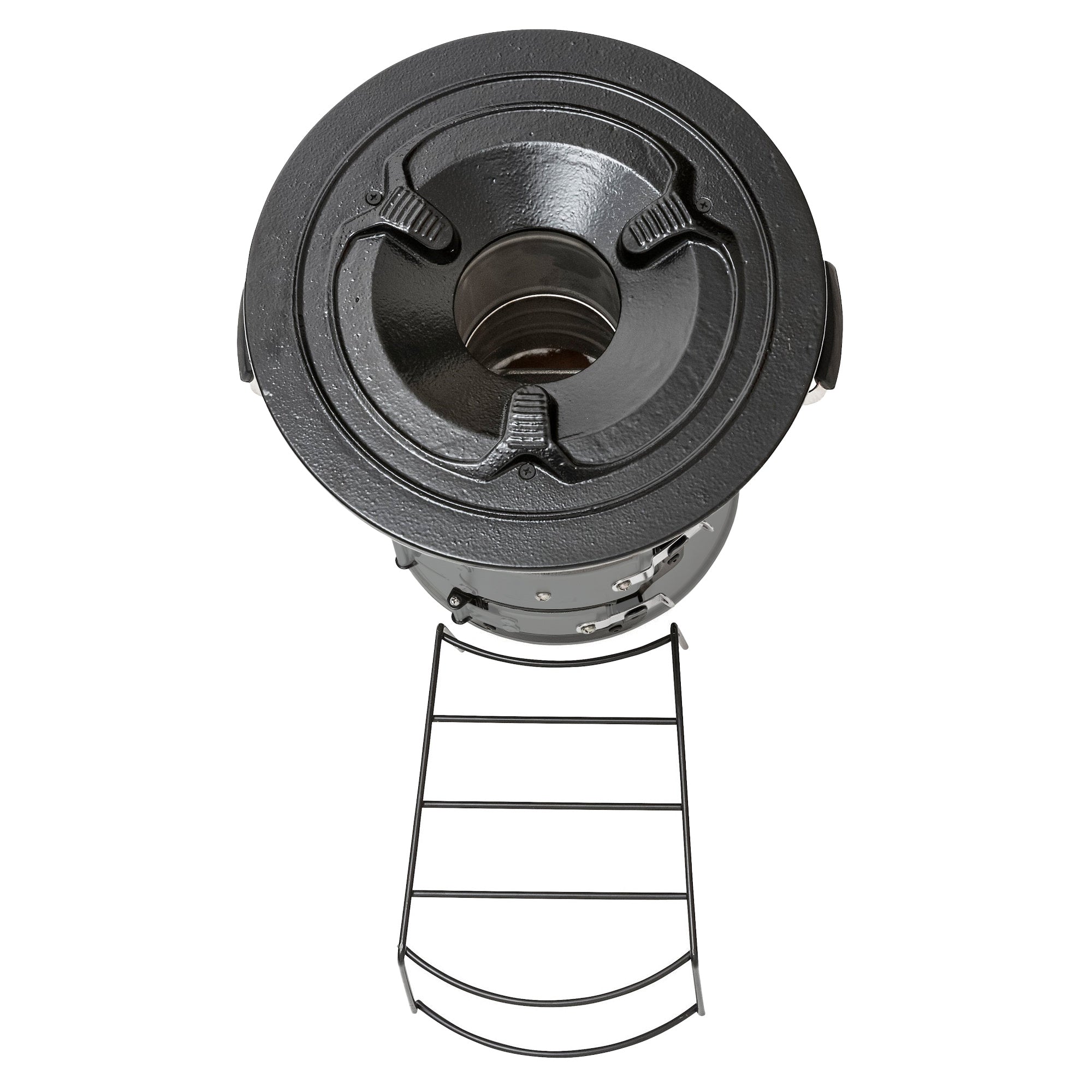 Réchaud à fusée « RAKETE #2 », en acier inoxydable, pour cocotte en fonte.