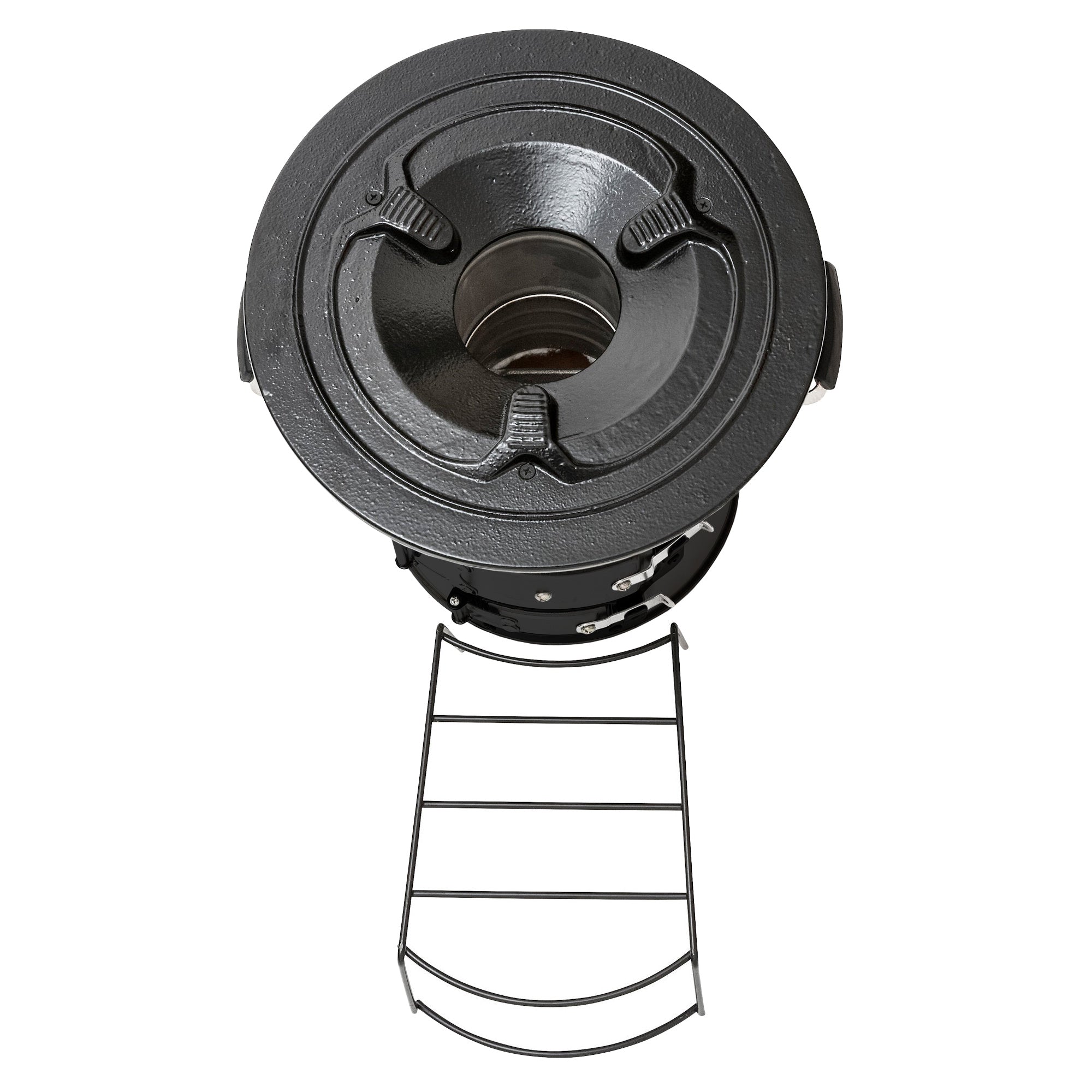 Réchaud à fusée « RAKETE #2 », en acier inoxydable, pour cocotte en fonte.