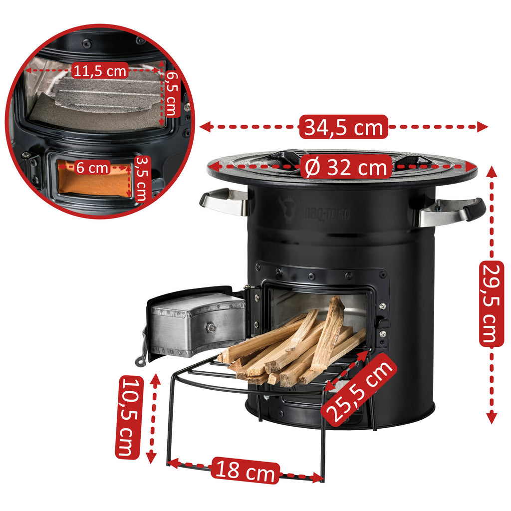 Rocket Stove "RAKETE #2", Stainless Steel, Rocket Stove for Dutch Oven