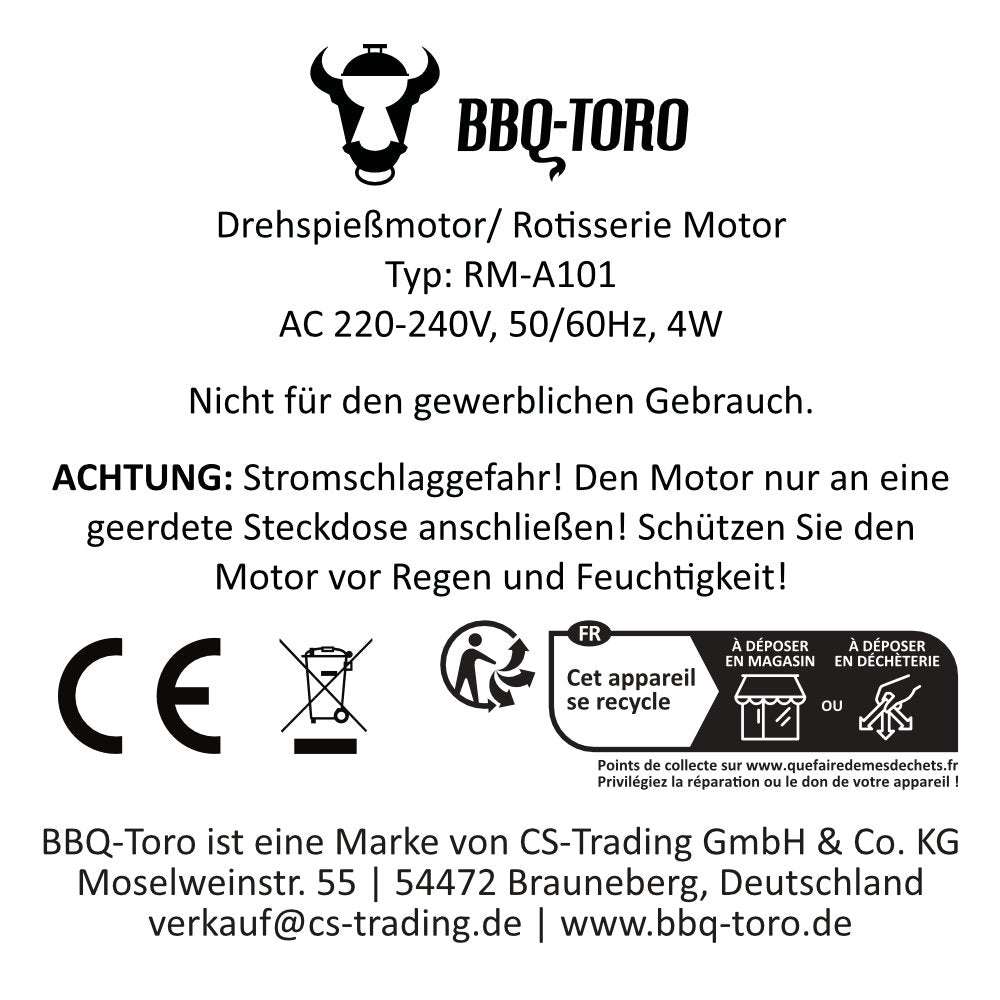 Kit rôtisserie pour votre barbecue à gaz Weber Spirit, comprenant les broches à viande, le moteur et le support moteur.