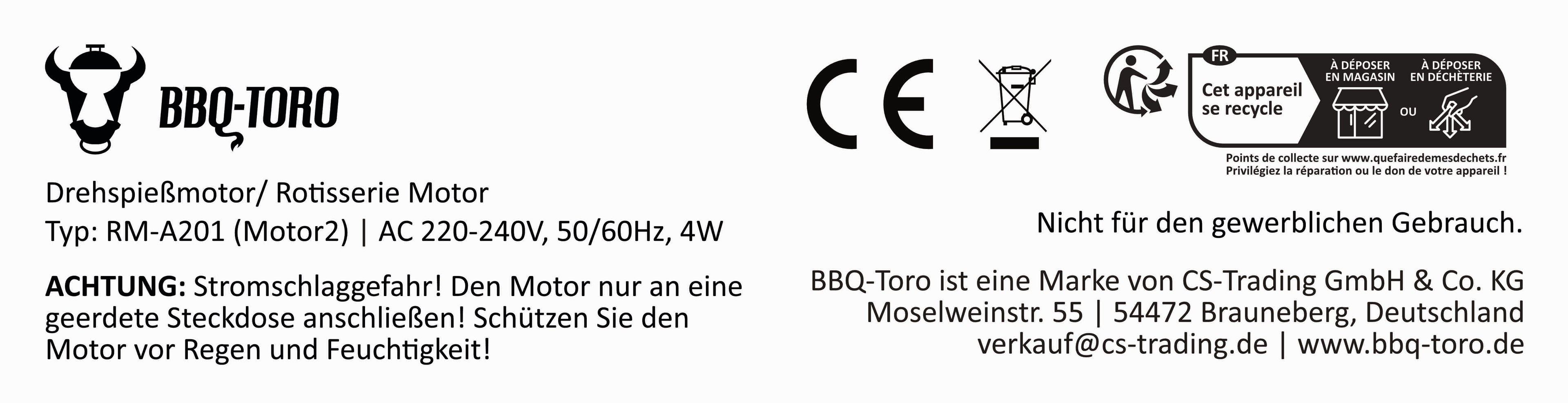 Moteur de rôtissoire, 220-240 V, acier inoxydable, capacité de charge jusqu'à 10 kg