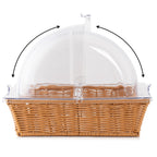 Rattan Brotkorb, 53,5 x 33 x 25 cm, inkl. Rolltop-Deckel