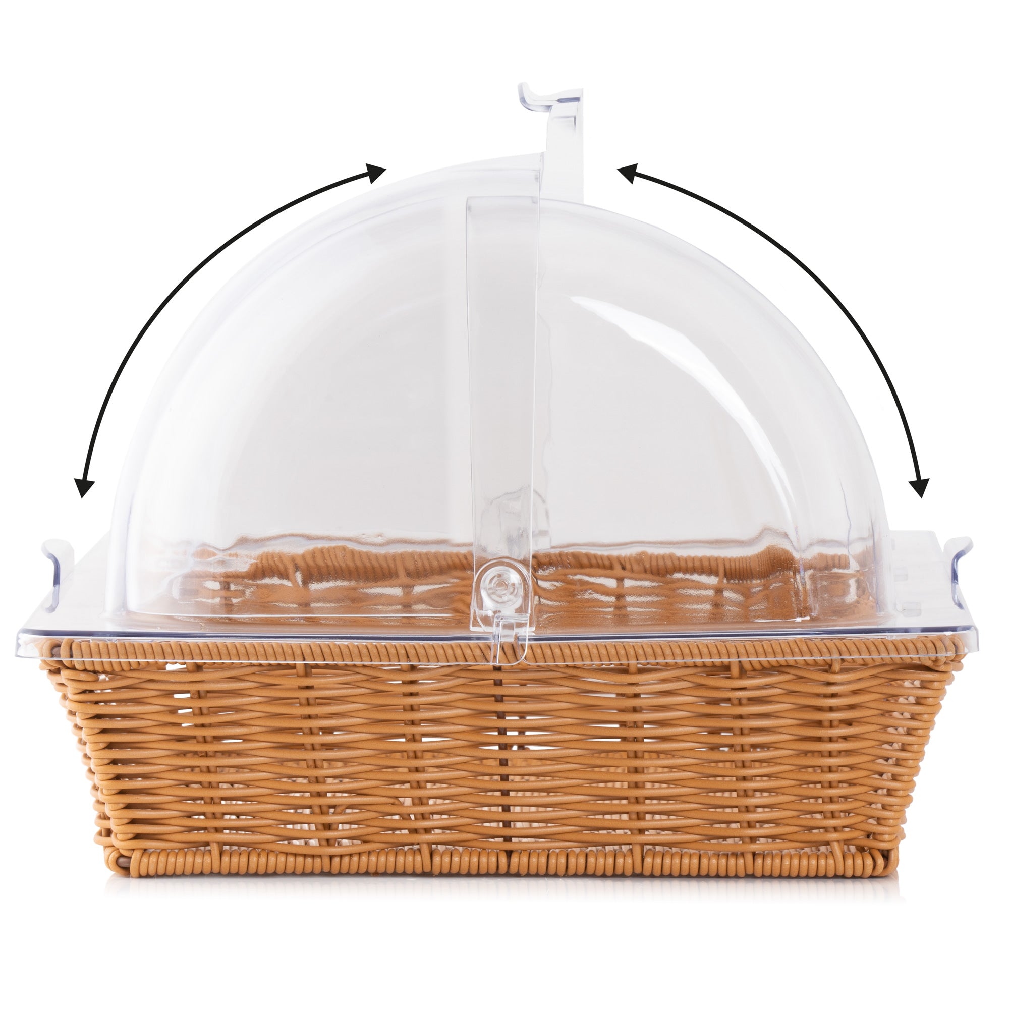 Rattan bread basket, 53.5 x 33 x 25 cm, including roll-top lid