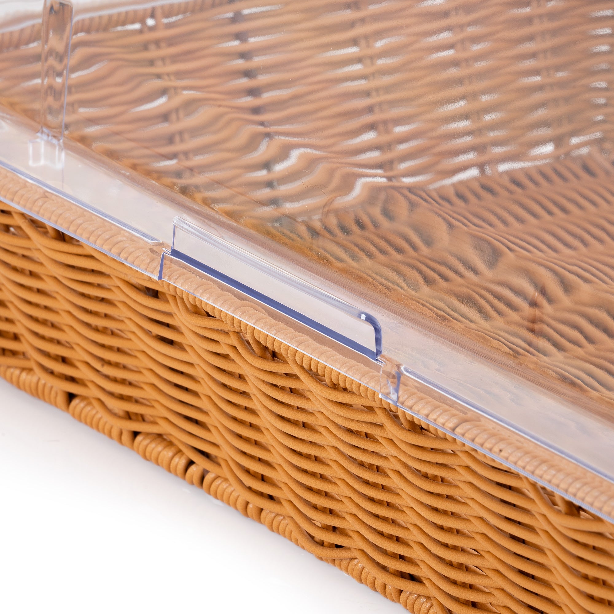 Rattan bread basket, 53.5 x 33 x 25 cm, including roll-top lid
