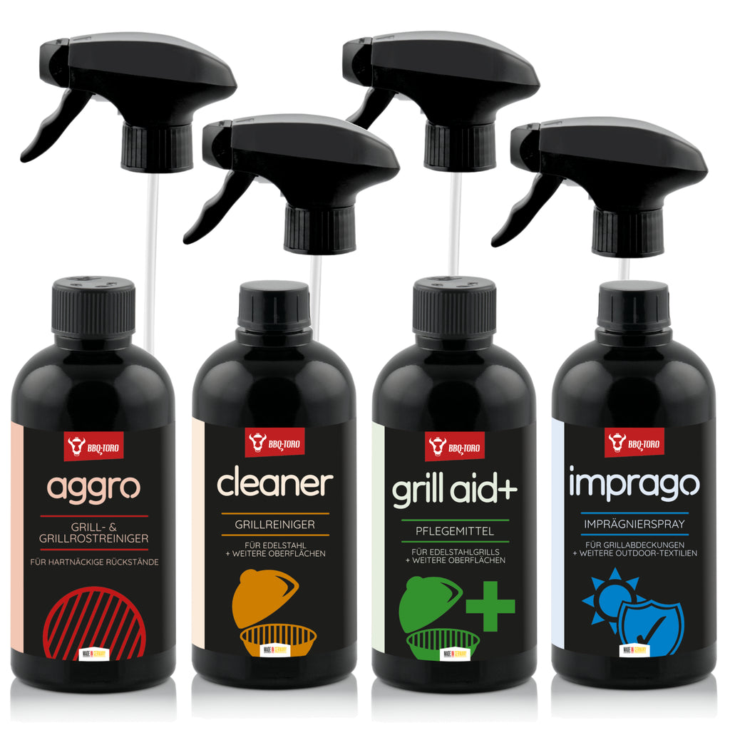 All-rounder care set, 6-piece, including sprays, grill brush and scraper