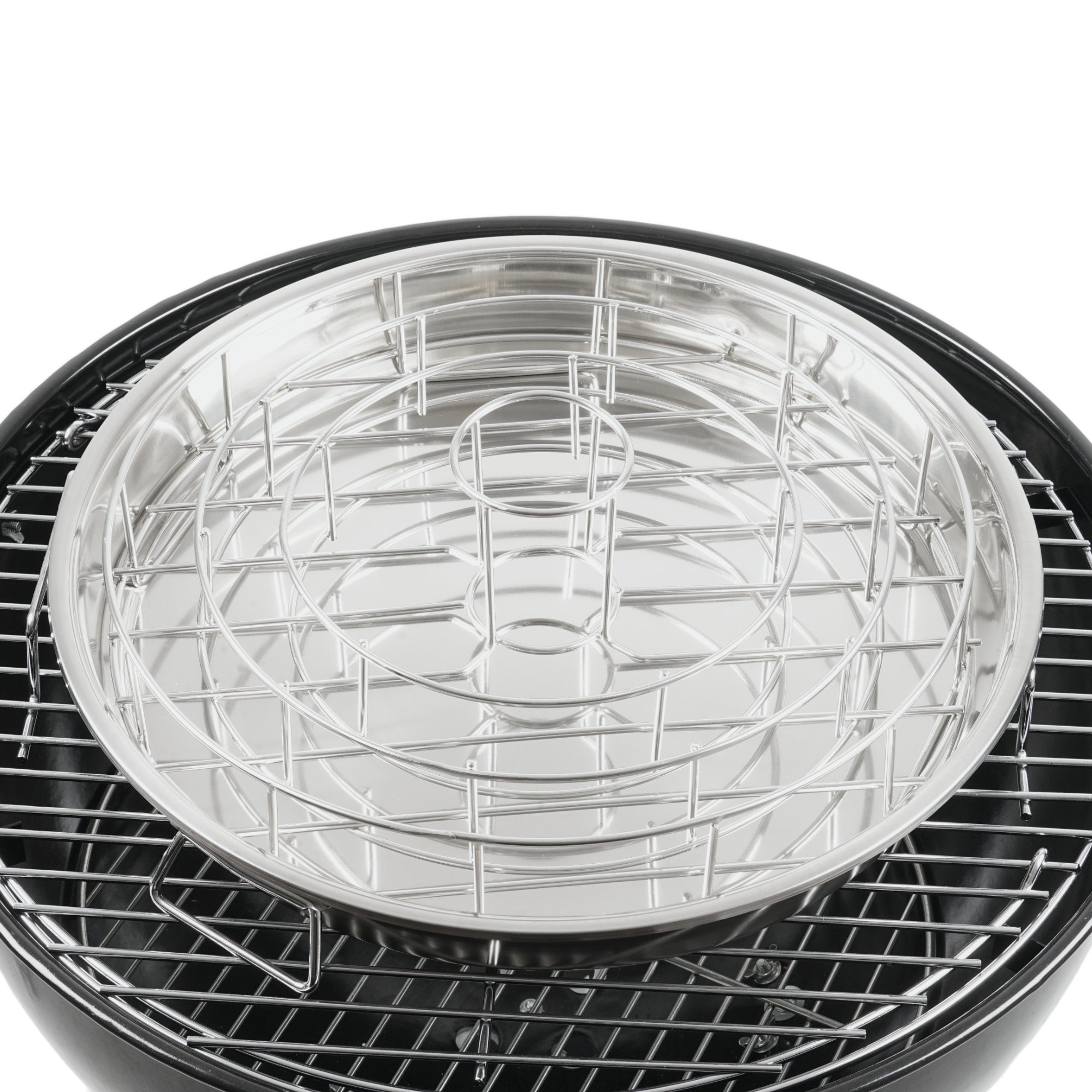 Support 3 en 1 pour côtes levées et cuisses de poulet, en acier inoxydable, avec bac récupérateur de jus