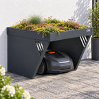 Mähroboter Garage mit Pflanzkasten, Anthrazit RAL 7016, verzinkter Stahl