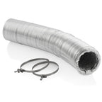 Flexible aluminum pipe, 10 m x Ø 100 mm, temperature-resistant, including 2 hose clamps
