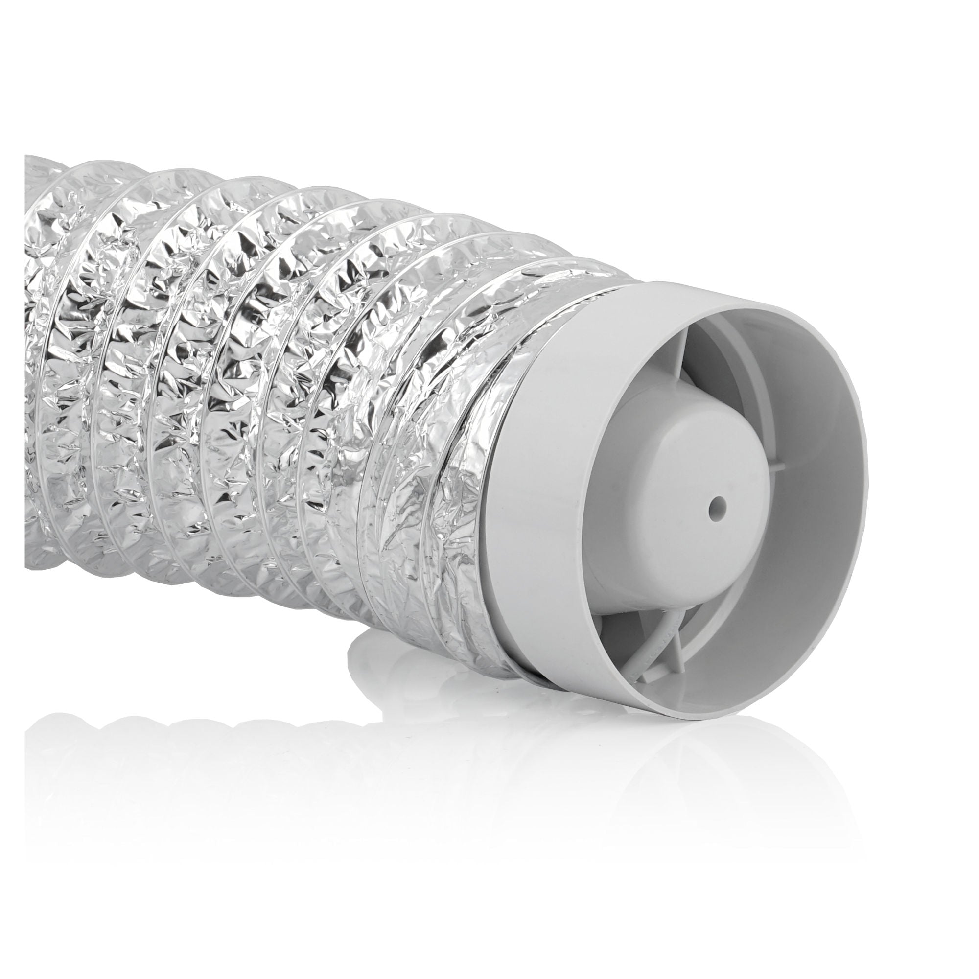 Tuyau flexible en aluminium, 10 m x Ø 100 mm, résistant à la température, avec 2 colliers de serrage inclus.