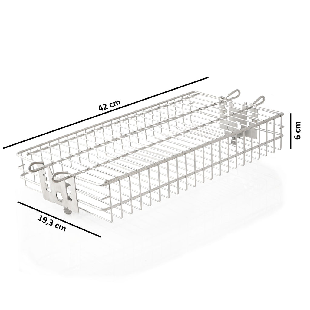 Gril rôtissoire pour brochettes, panier de cuisson plat, hauteur réglable