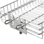 Rotisserie grill for skewers, flat grill basket, height adjustable