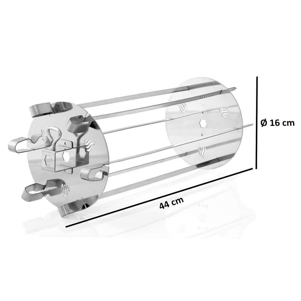 Grill carousel for rotisserie spits, stainless steel, 45 x Ø 16 cm