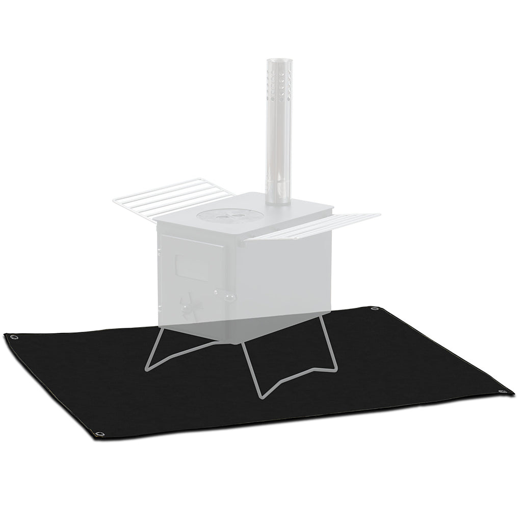 Funkenschutz-Matte für Zeltofen, 98 x 76 cm, schwarz