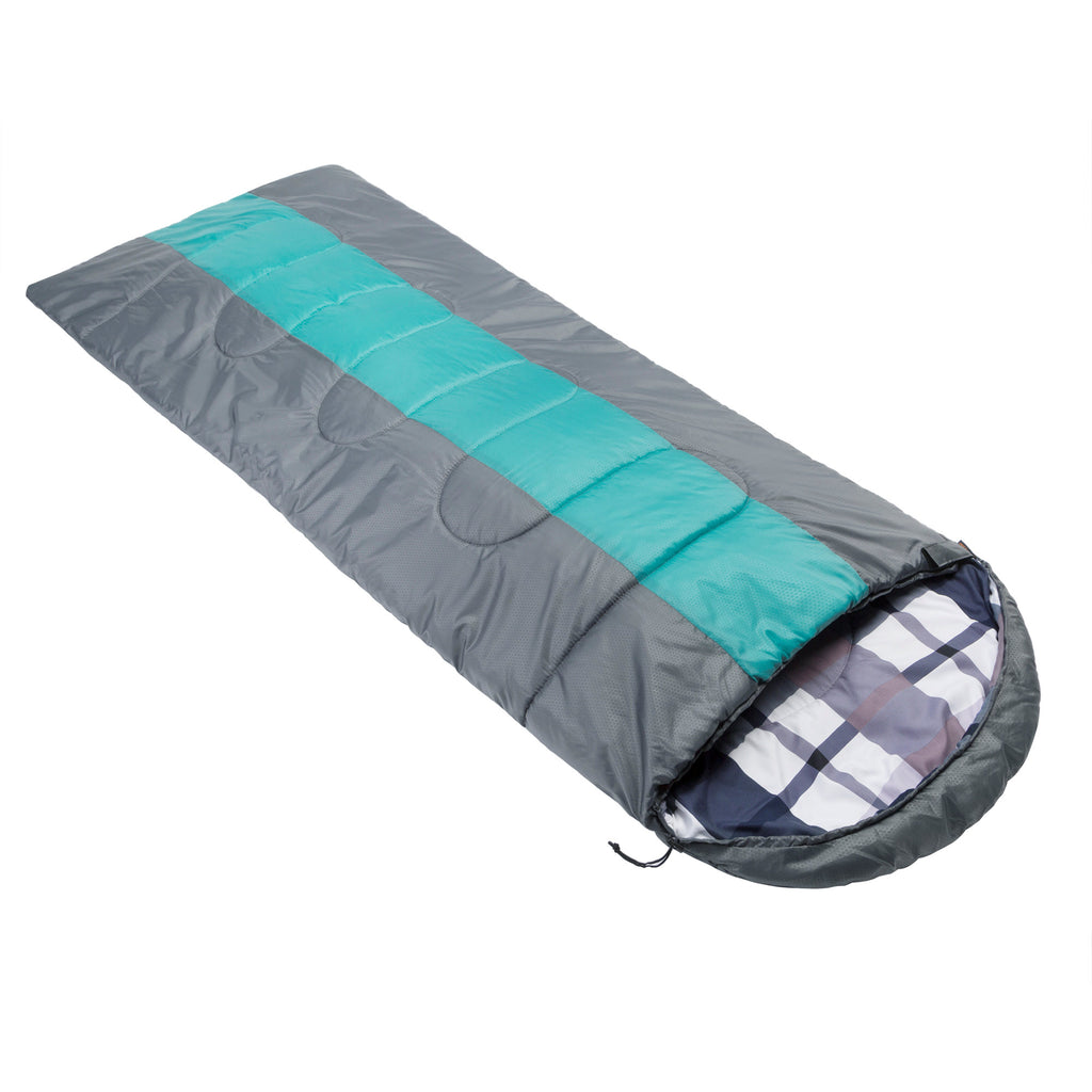 Sac de couchage couverture, 220 x 85 cm, gris/pétrole