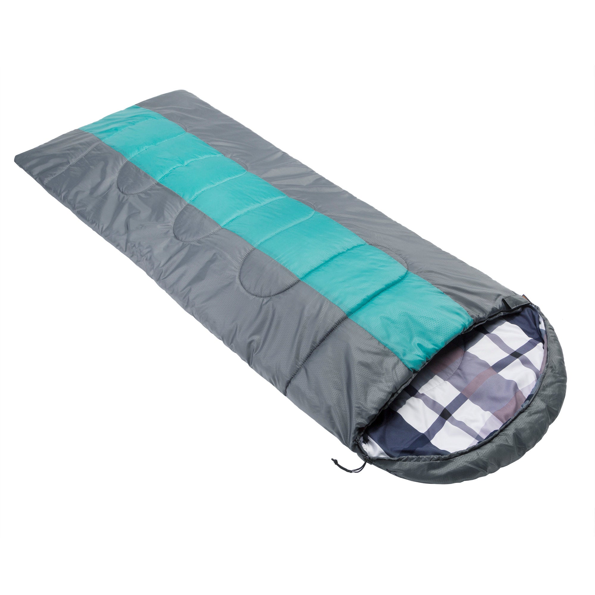 Sac de couchage couverture, 220 x 85 cm, gris/pétrole