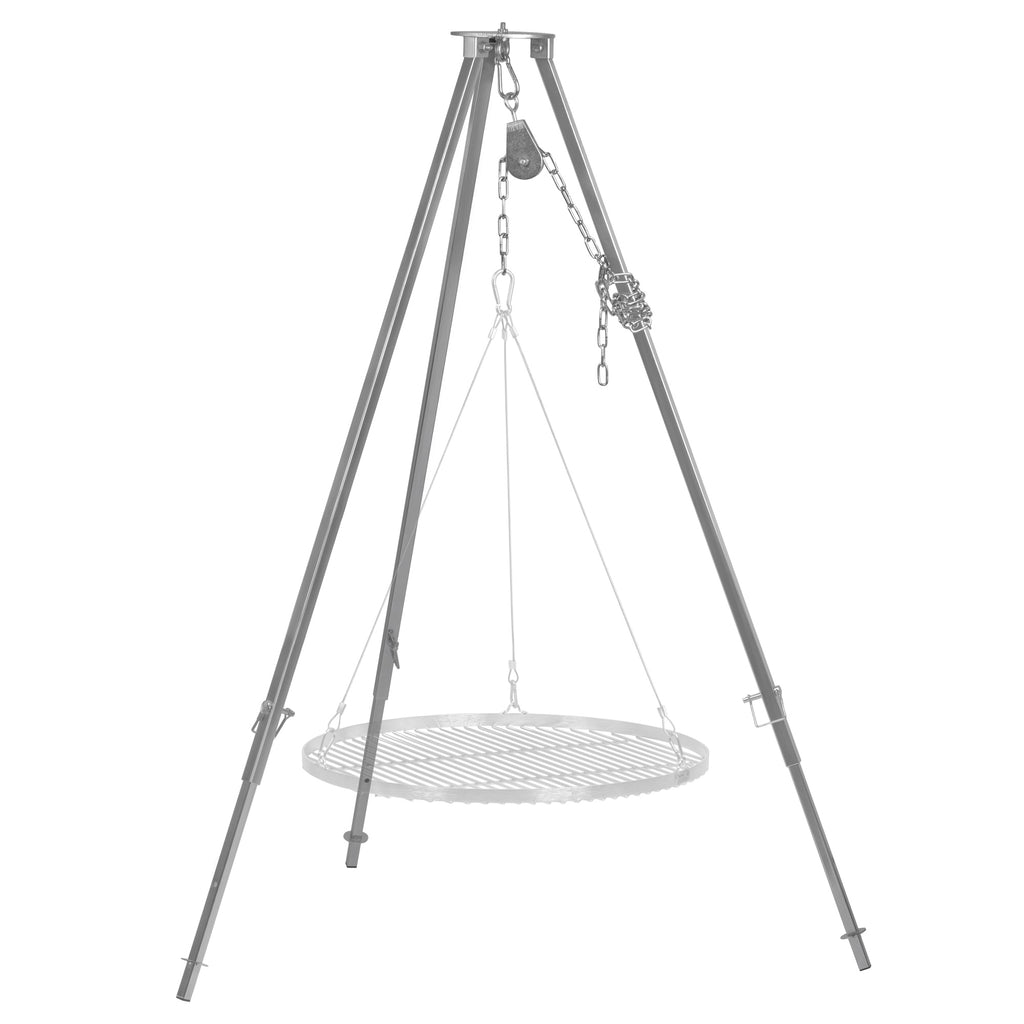 Grille trépied pour brasero, 112 - 178 cm, grise