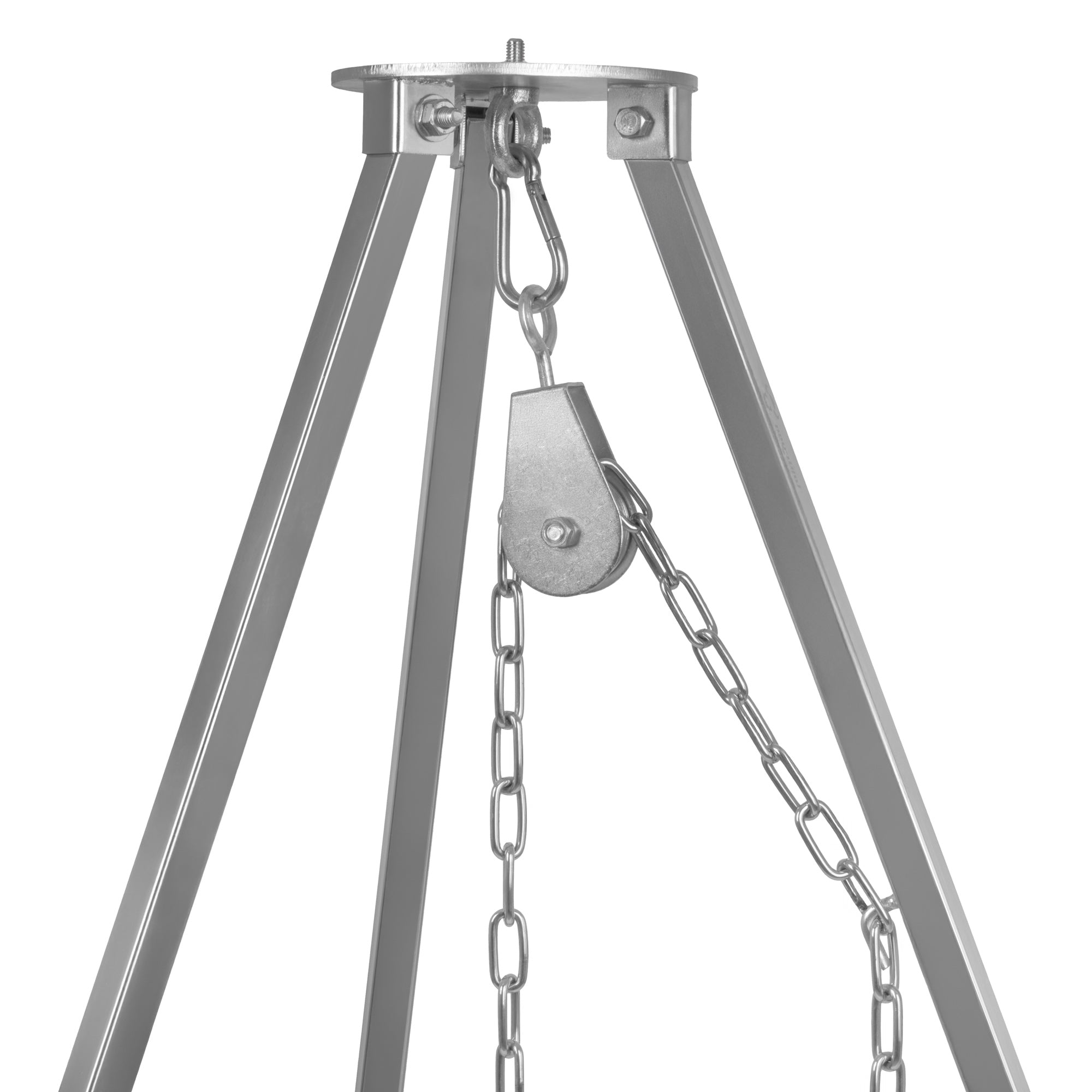 Barbecue trépied, 112 - 178 cm, avec grille de cuisson, Ø 54 cm, en fonte