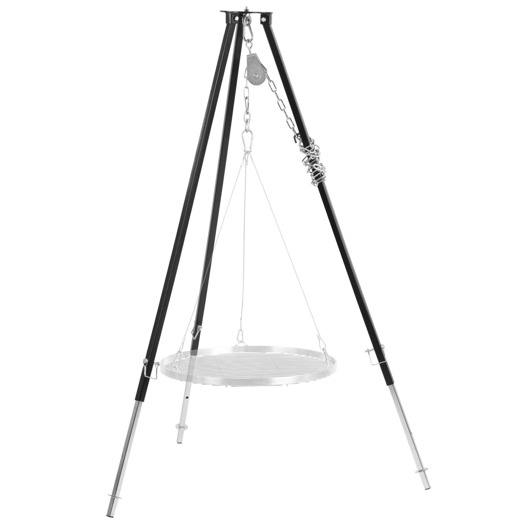 Tripod grill for fire bowl, 110 - 175 cm, black